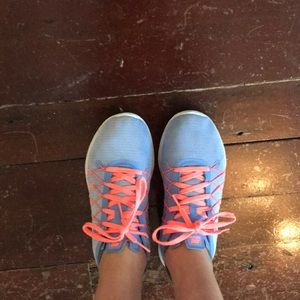 Nike Flex running shoes blue and orange knit!
